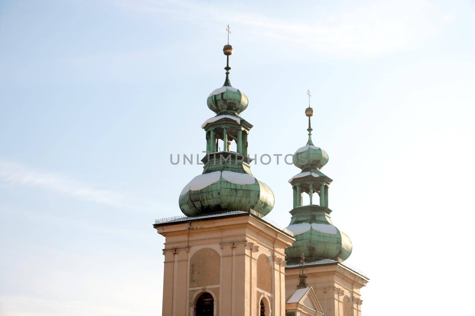 Domes of the church against the blue sky