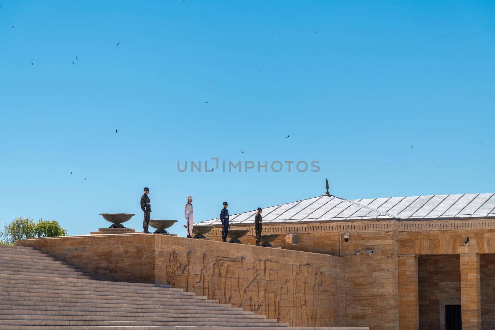 Ankara, Turkey - July 05, 2022: Anitkabir, located in Ankara, is the mausoleum of Mustafa Kemal Ataturk, the founder of the Turkish Republic.