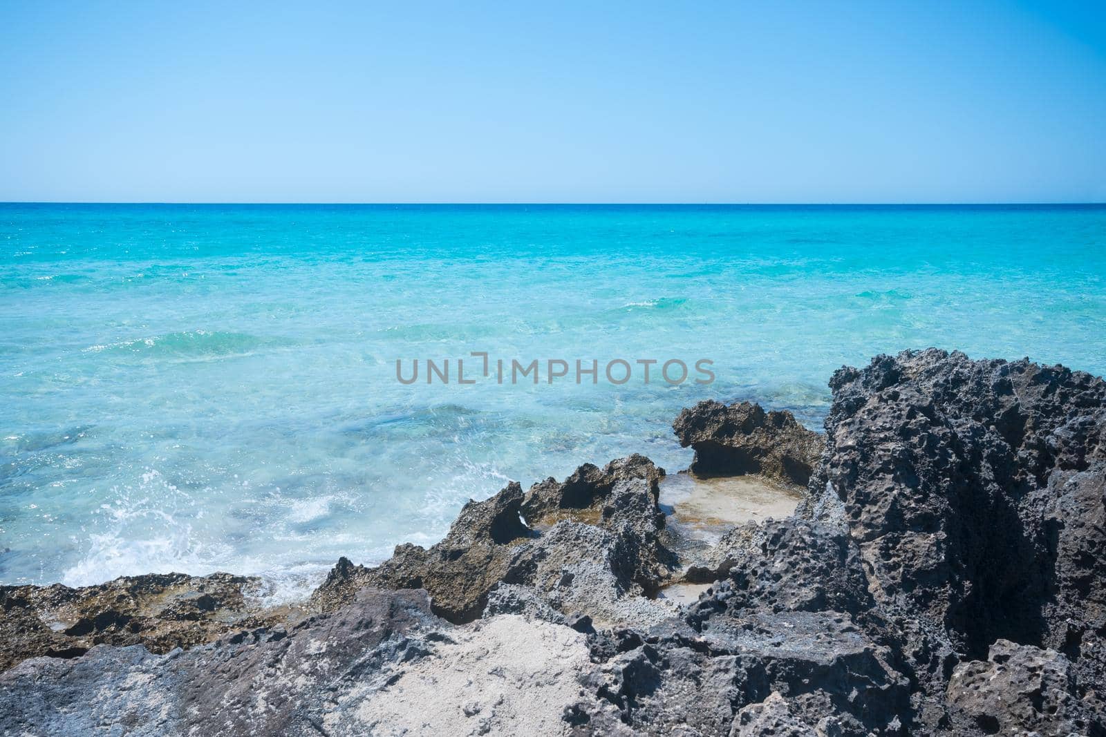 Seascape. Sunny summer day. Formentera island, Spain.