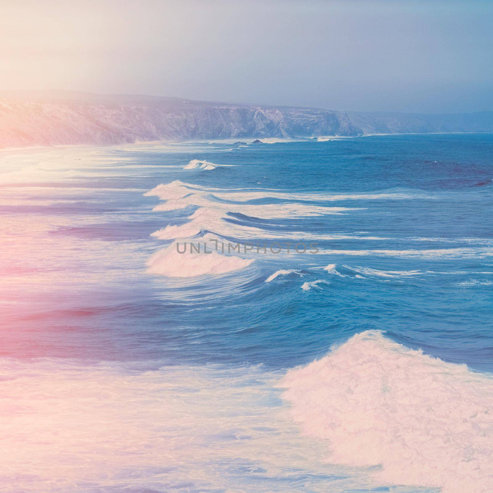 Coastal art print, holiday destination and travel concept - Dreamy ocean coast in summer