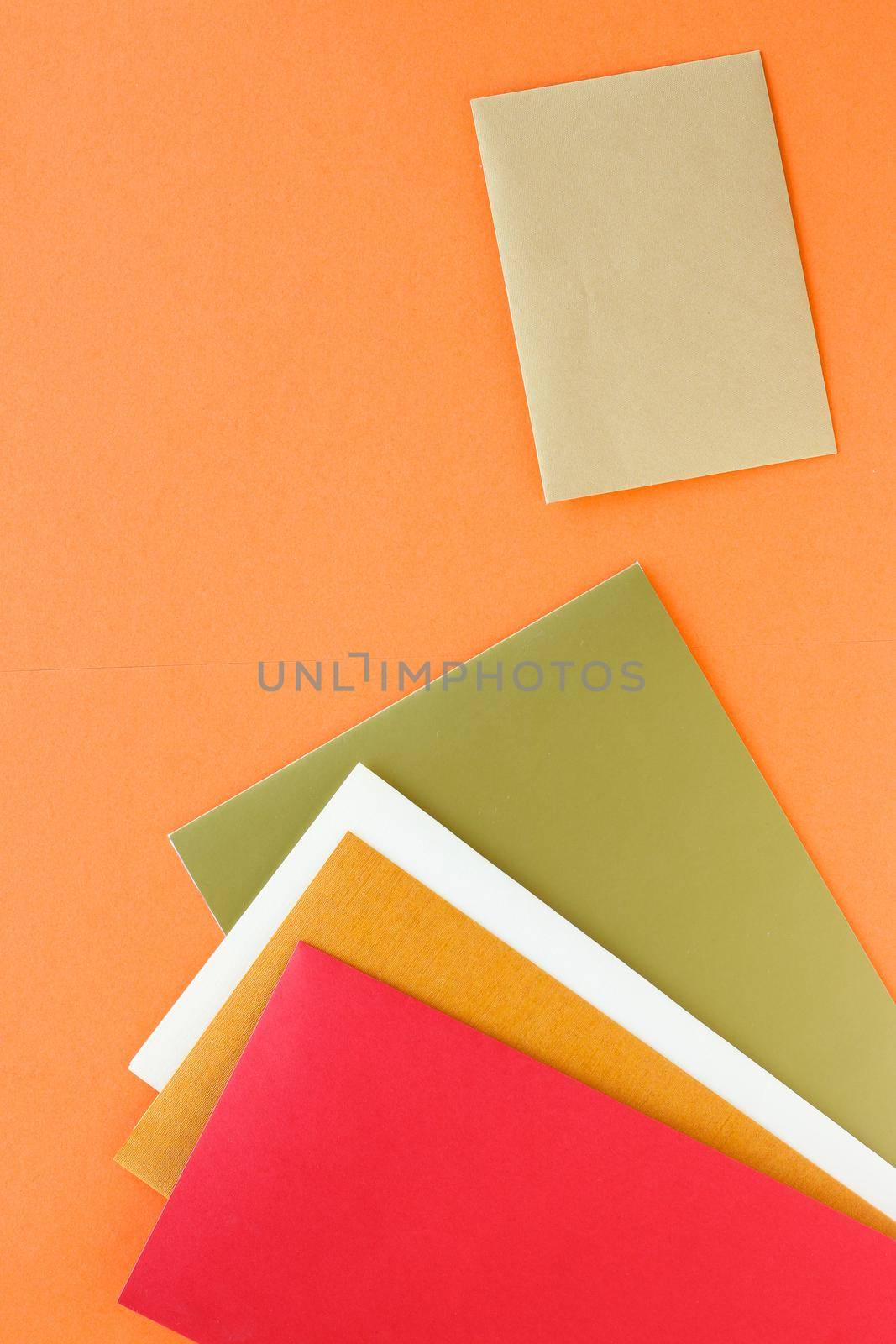 Set of paper stationery for business brand, flatlay mockup by Anneleven