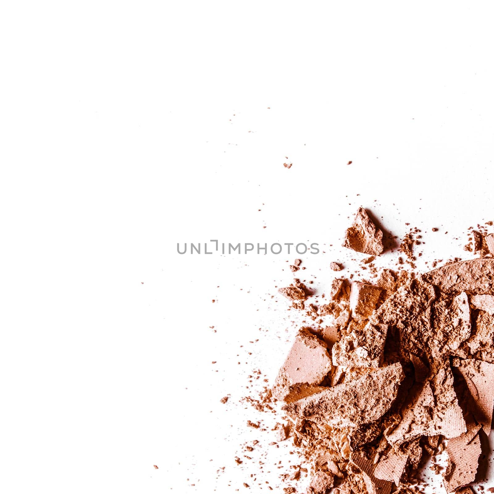 Beauty texture, cosmetic product and art of make-up concept - Crushed eyeshadows isolated on white background