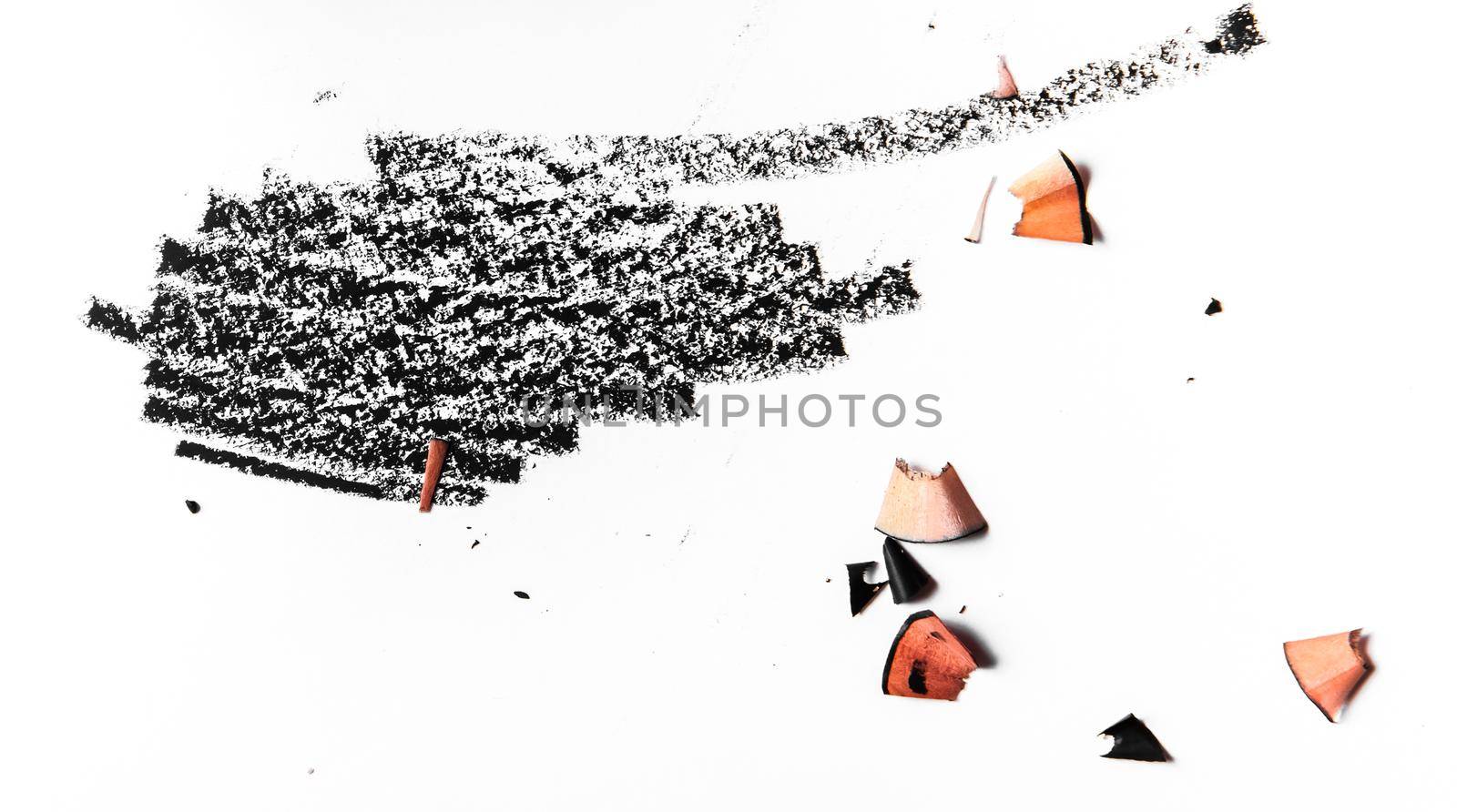 Beauty texture, cosmetic product and art of make-up concept - Black eye pencil stroke close-up isolated on white background