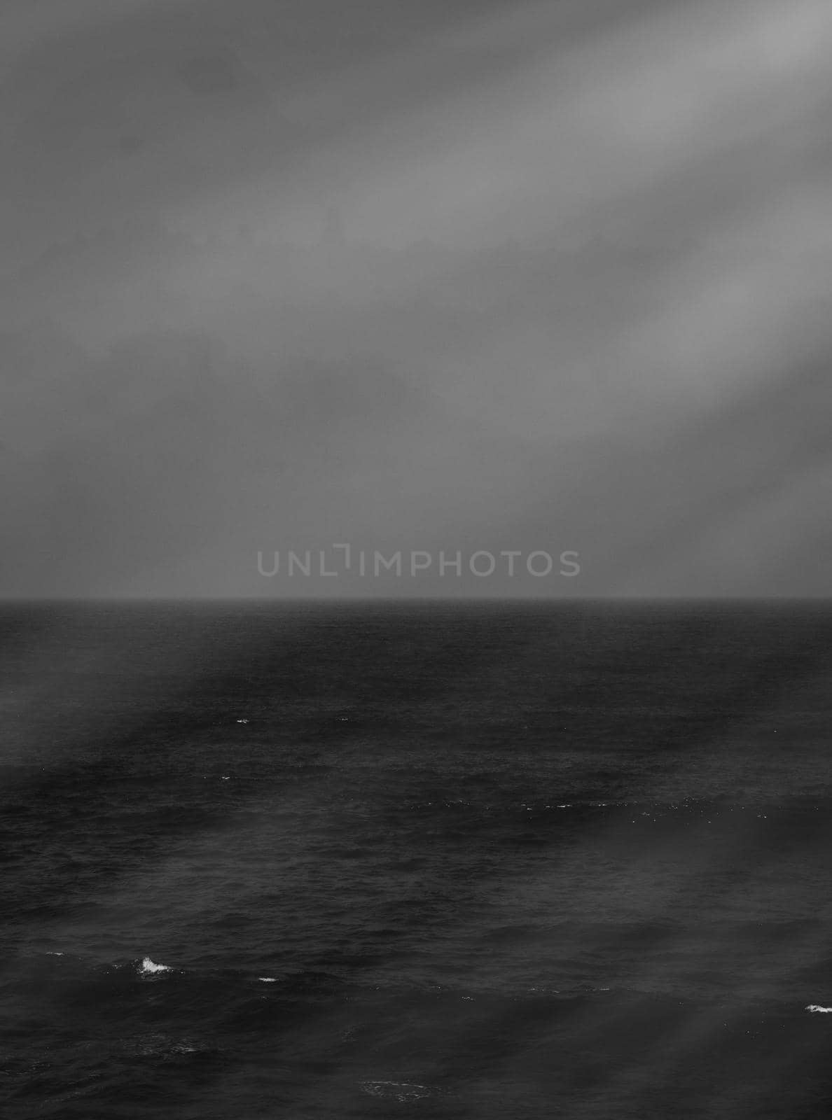 Coastal art print, monochrome and seascape concept - Atlantic ocean coast scenery, fine art