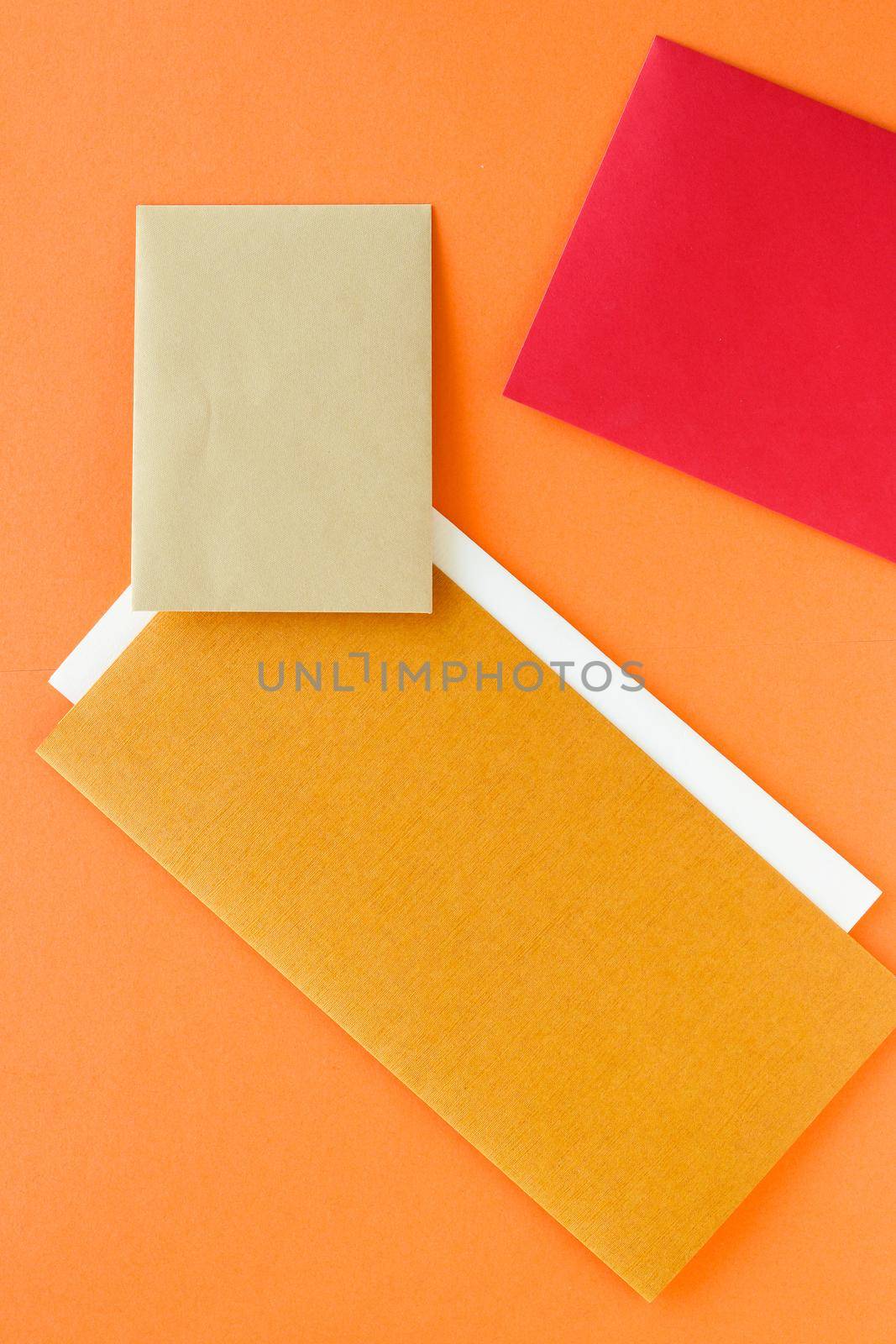 Set of paper stationery for business brand, flatlay mockup by Anneleven