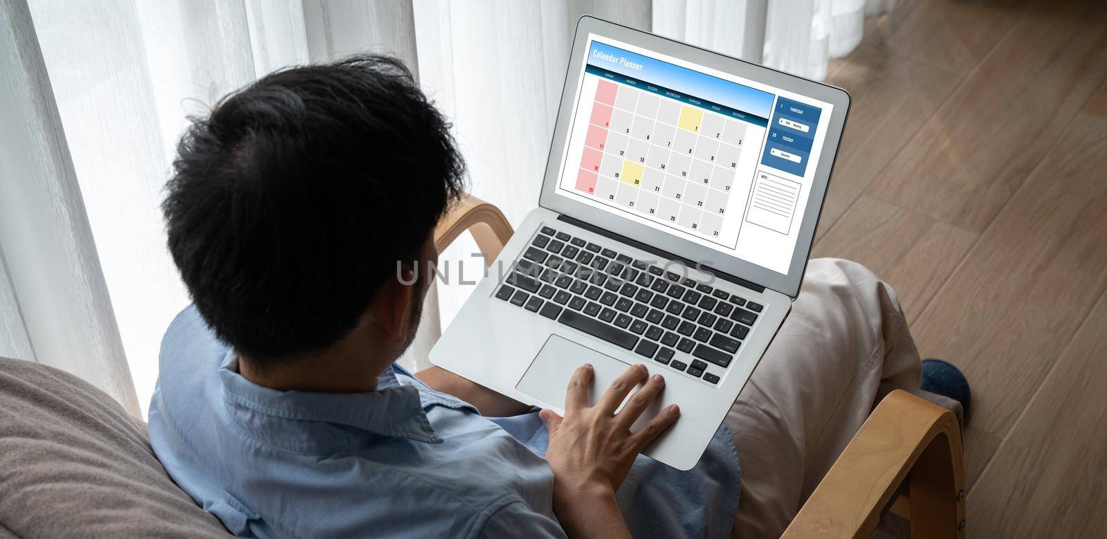 Calendar on computer software application for modish schedule planning by biancoblue