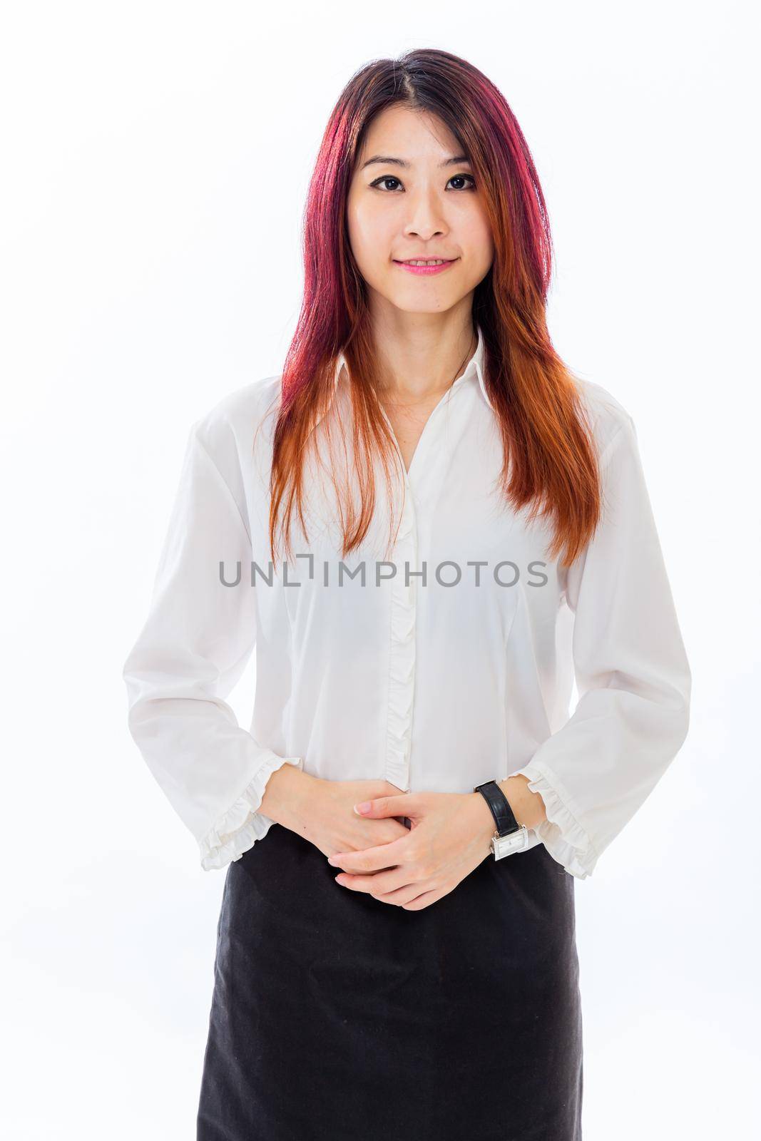 Asian woman in casual business attire by imagesbykenny