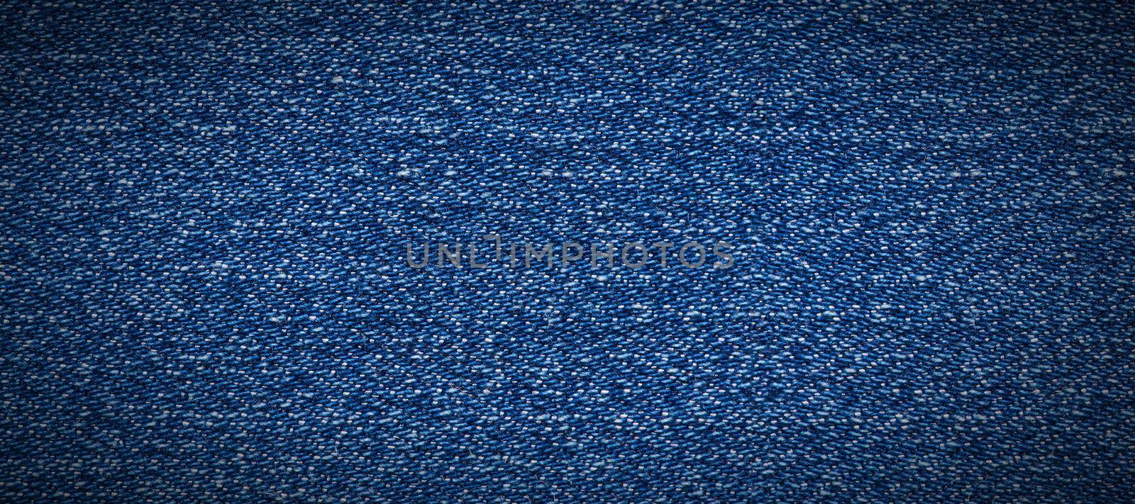 blue jeans macro texture background. banner, panorama by PhotoTime
