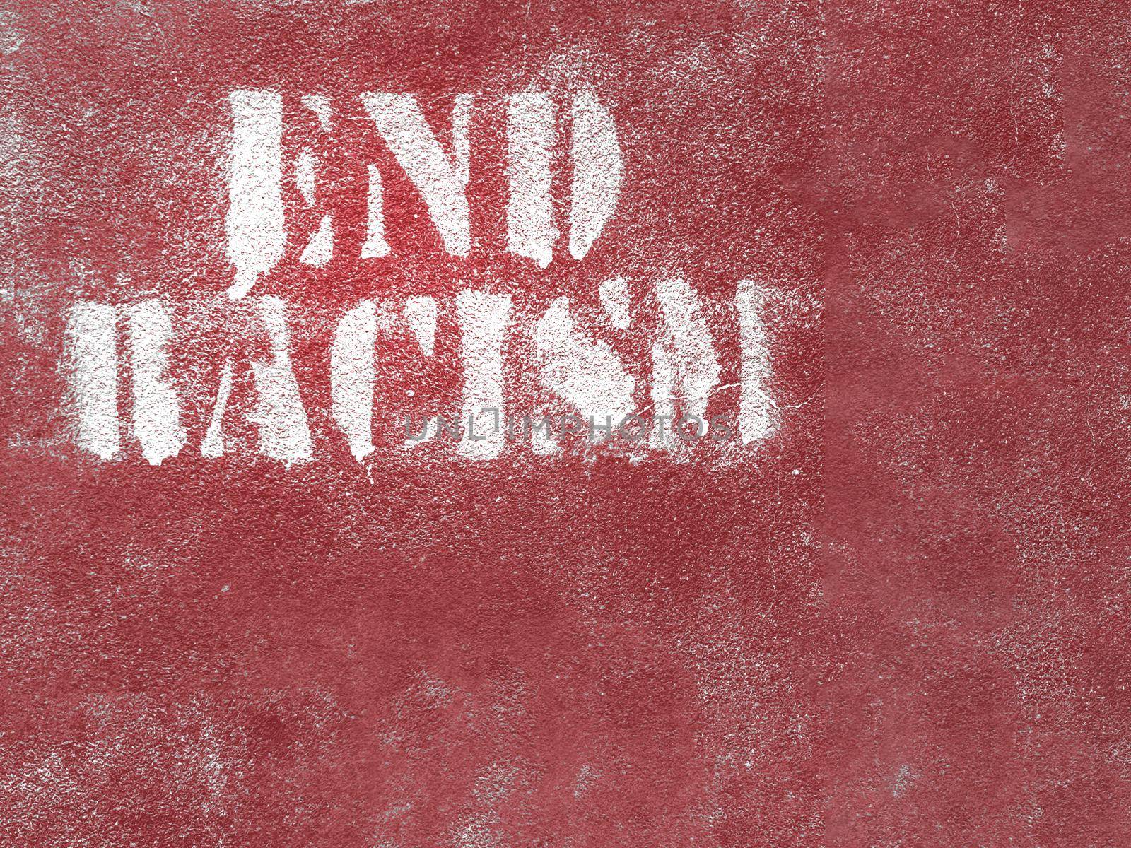 End racism message on wall by germanopoli