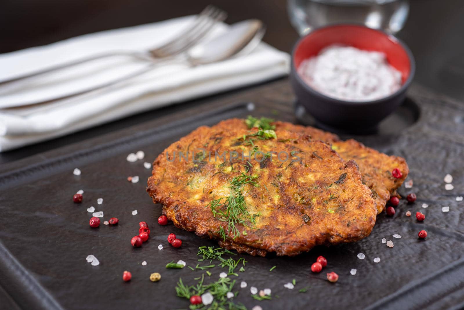 MUCVER. Traditional Turkish Zuccini Mucver. Mucver is a Turkish fritter or pancake, made from grated zucchini. by Sonat