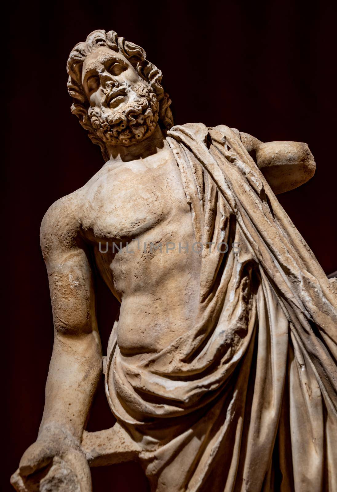 ANTALYA, TURKEY - JANUARY 18, 2020: Zeus Marble Statue. Antalya Archeological Museum is one of Turkey's largest museums located in Antalya city in Turkey