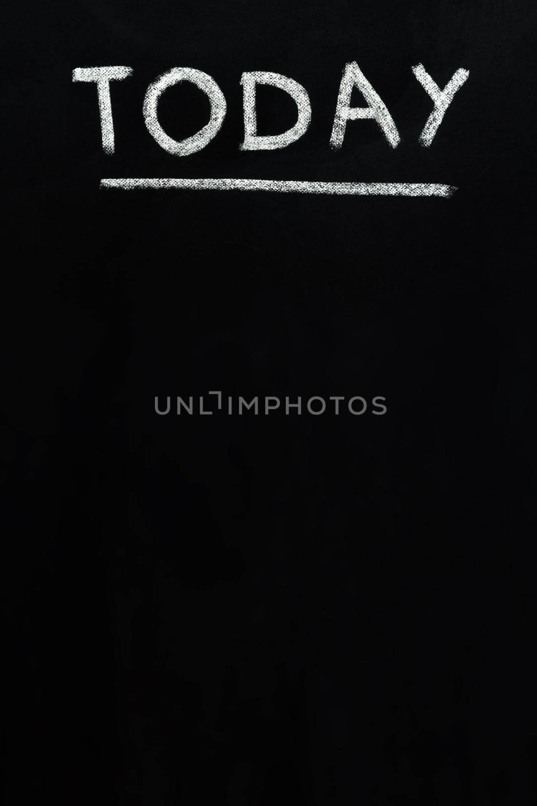 Blank chalk board written word today writing background chalkboard texture. Black board text today blank board today agenda design black chalkboard writing blackboard text template black background