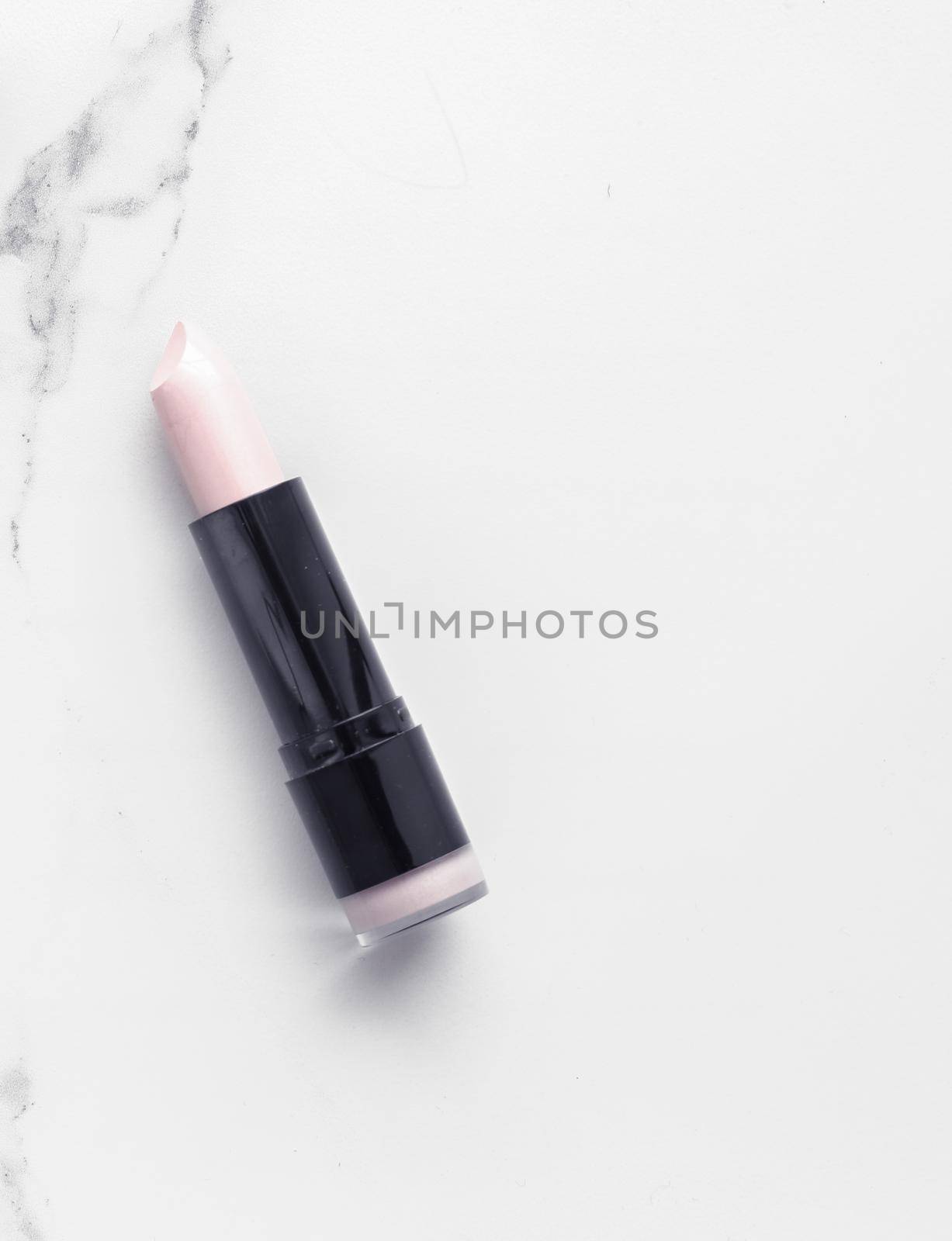 Make-up and cosmetics flatlay on marble by Anneleven