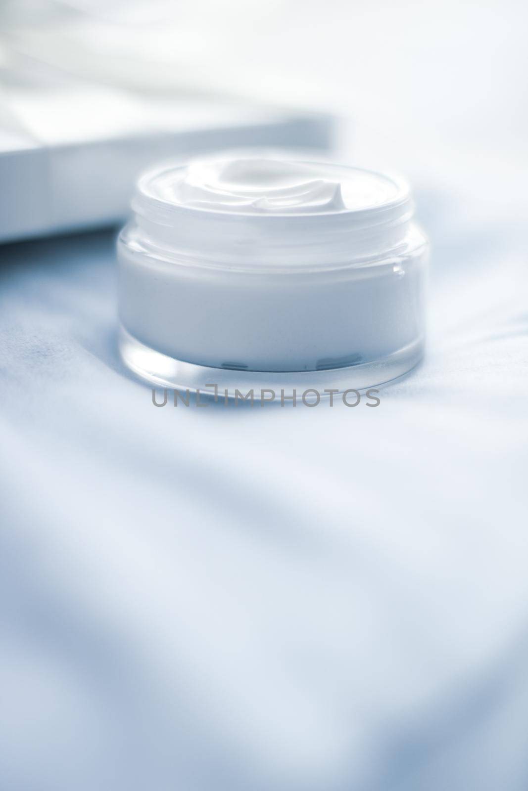 Beauty, cosmetics and skincare styled concept - Luxury face cream jar and white gift box