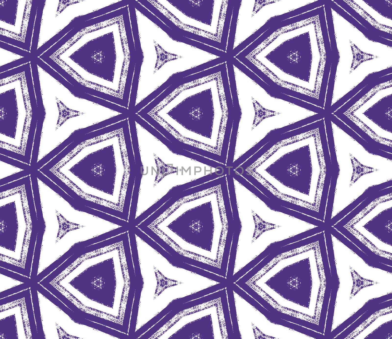 Striped hand drawn pattern. Purple symmetrical kaleidoscope background. Textile ready elegant print, swimwear fabric, wallpaper, wrapping. Repeating striped hand drawn tile.