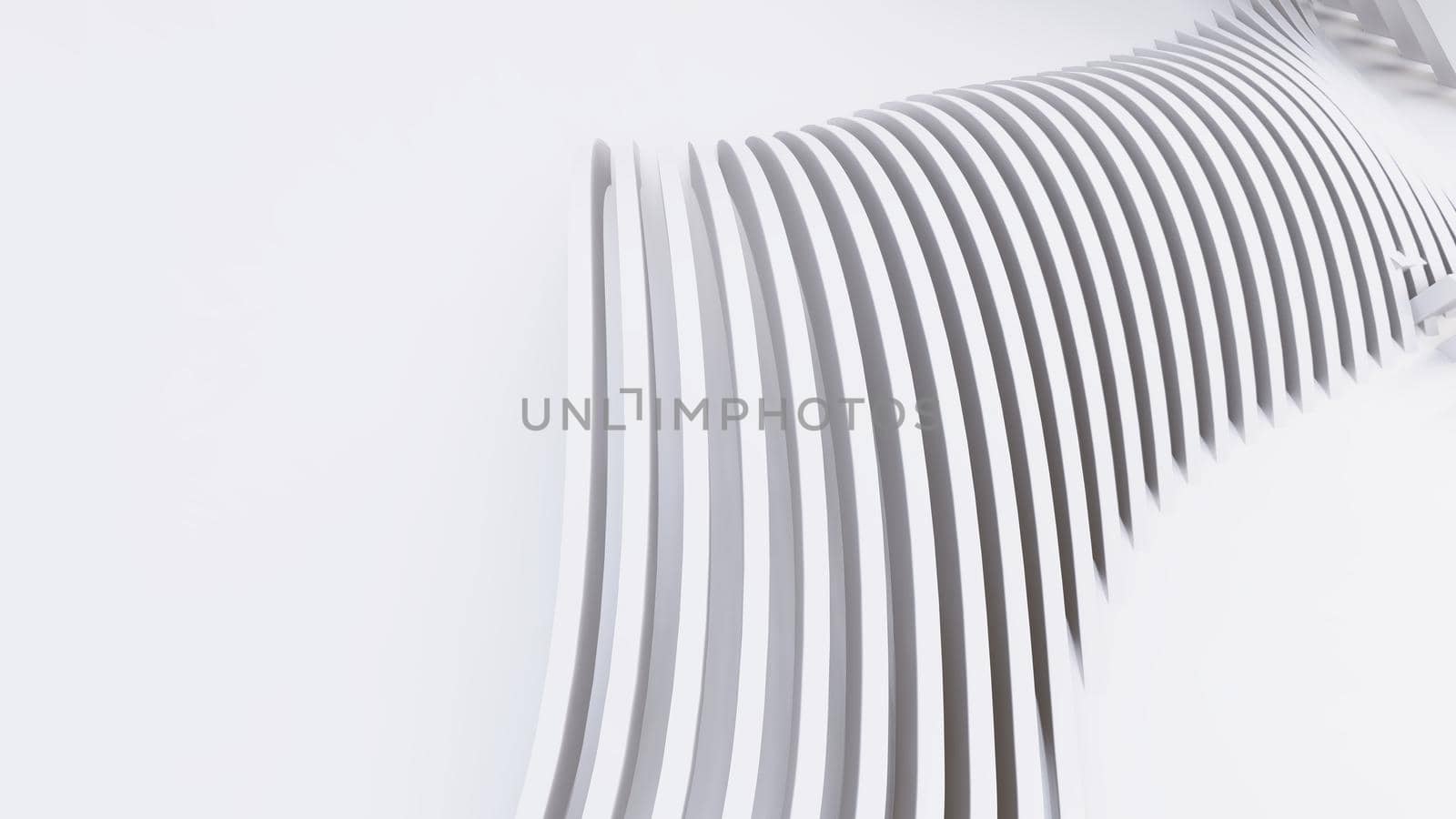 Abstract Curved Shapes. White Circular Background. Abstract background. 3d illustration