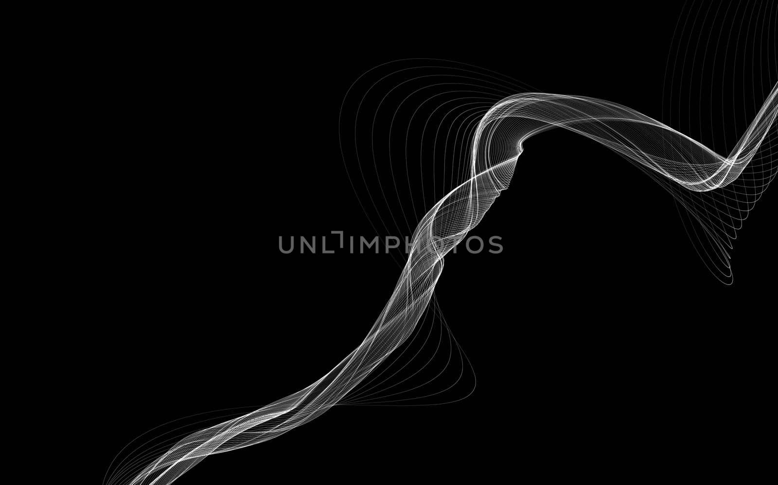 Dark abstract background with a glowing abstract waves, abstract background