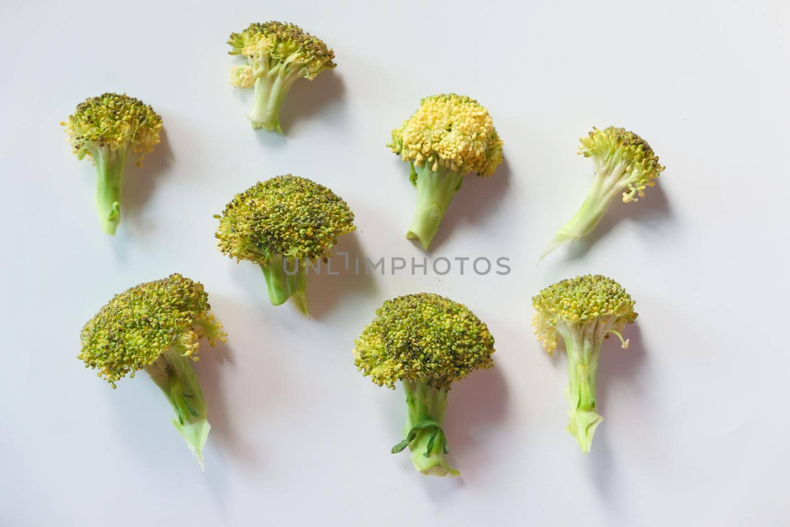 brocoli isolated on white background .