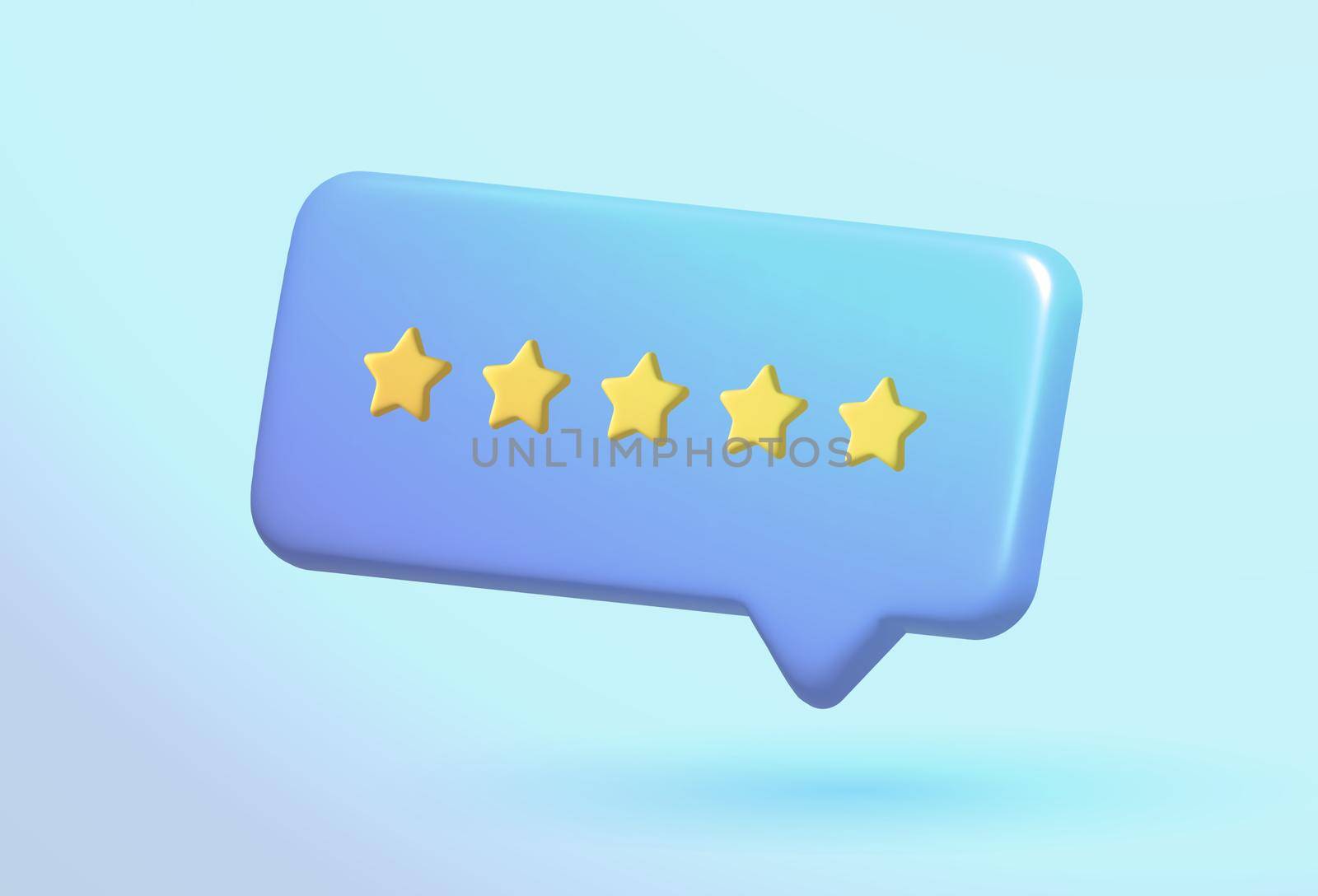 Customer Satisfaction Rating 3d illustration. Giving Five Star Feedback CSAT, Consumer review concept by bestforbest