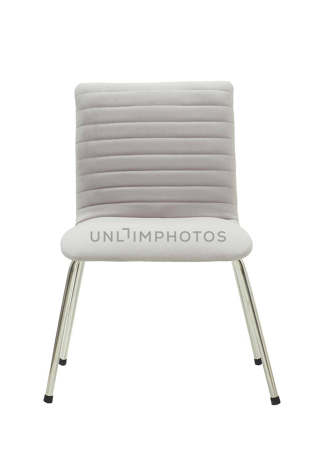 White office chair isolated on white background. Front view