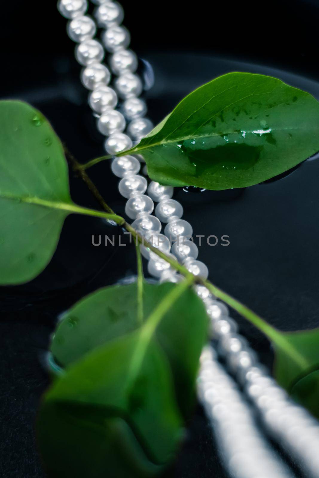 Pearl necklace, luxury jewellery background by Anneleven