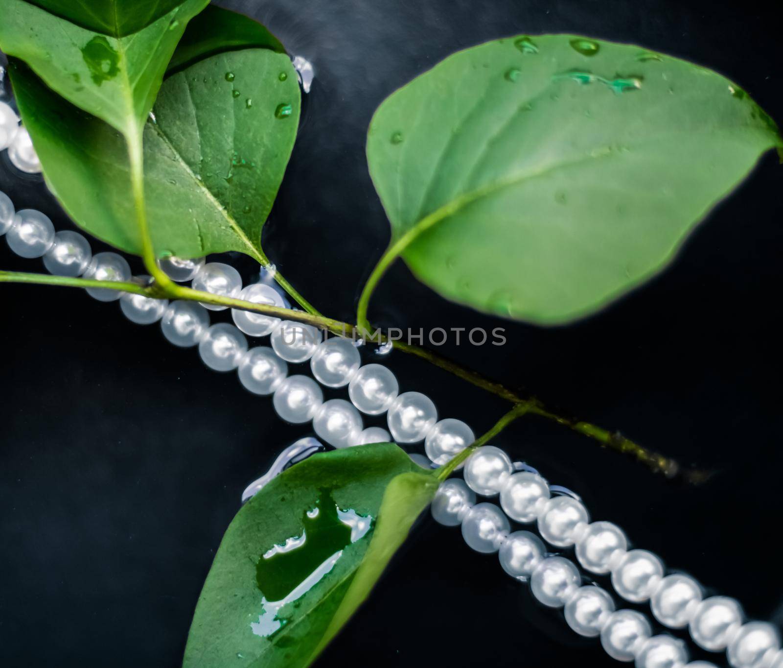 Pearl necklace, luxury jewellery background by Anneleven