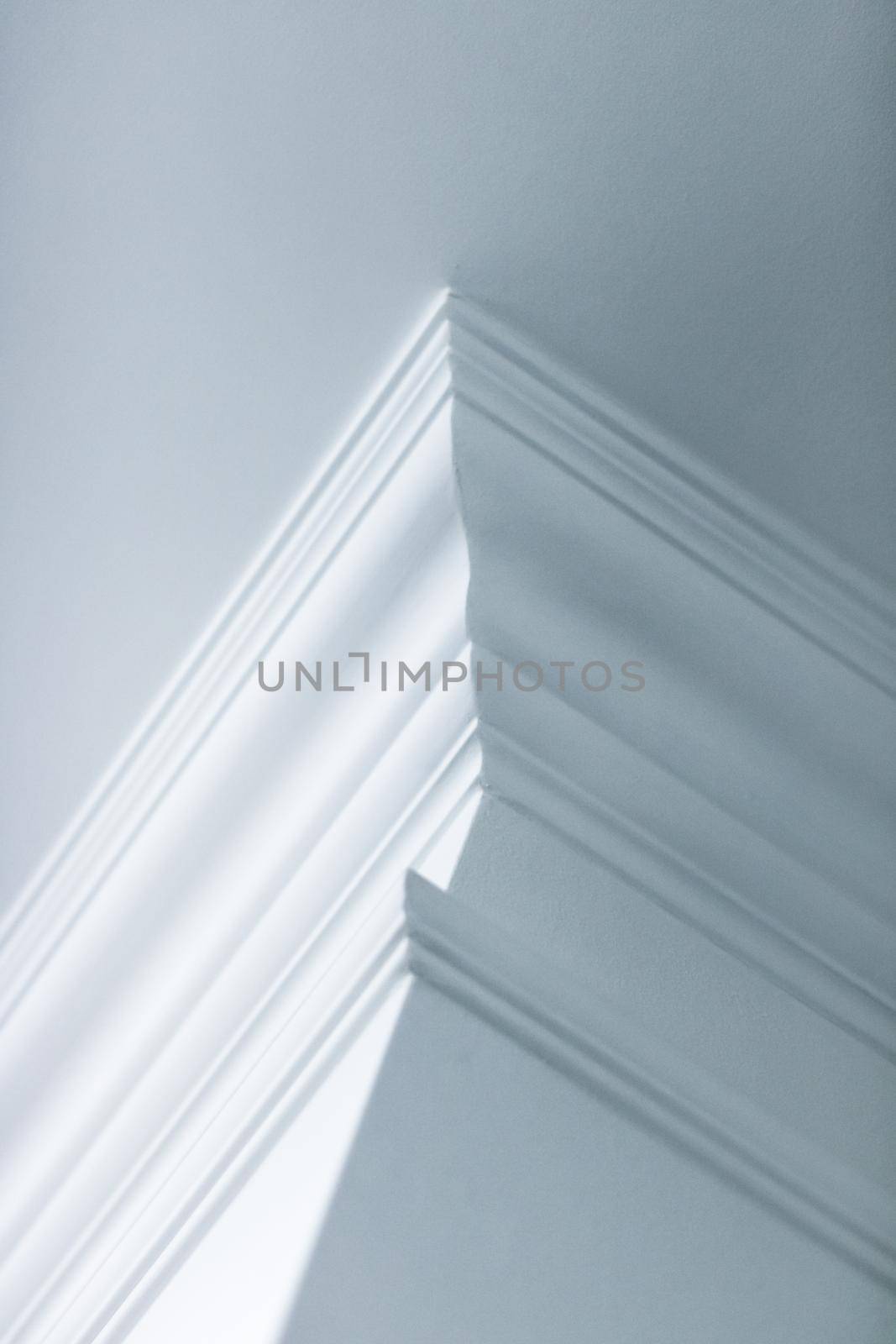 House renovation, home decoration and real estate concept - Molding on ceiling detail, interior design and architectural abstract background