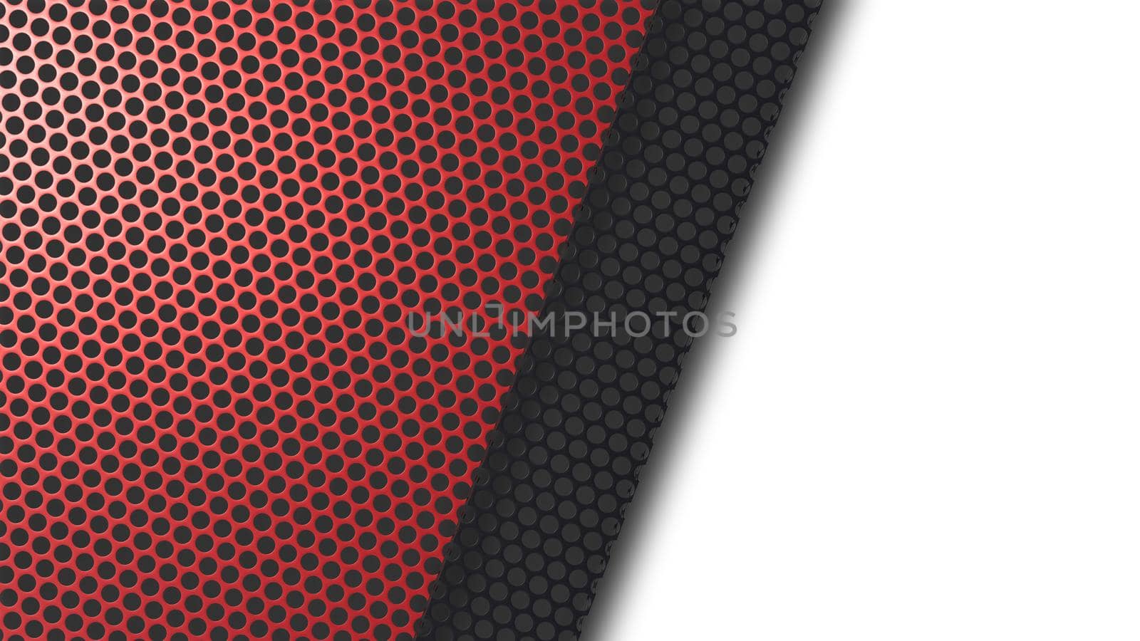 A 3d rendering image of colorful metal mesh plate on white background. by Kankliang