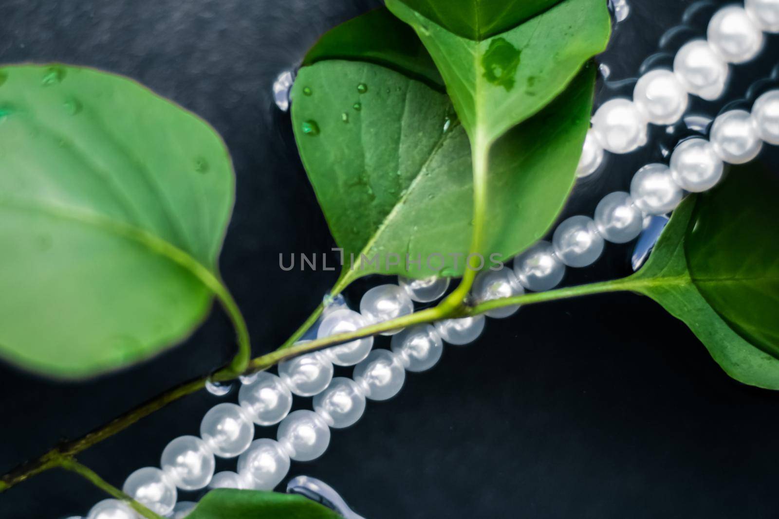 Pearl necklace, luxury jewellery background by Anneleven