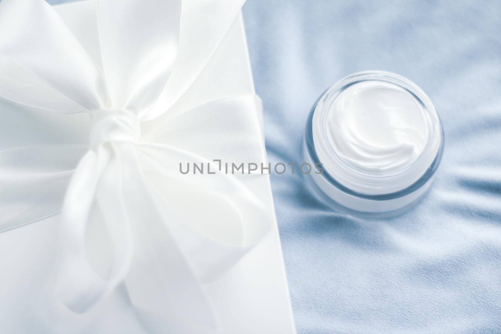 Beauty, cosmetics and skincare styled concept - Luxury face cream jar and white gift box