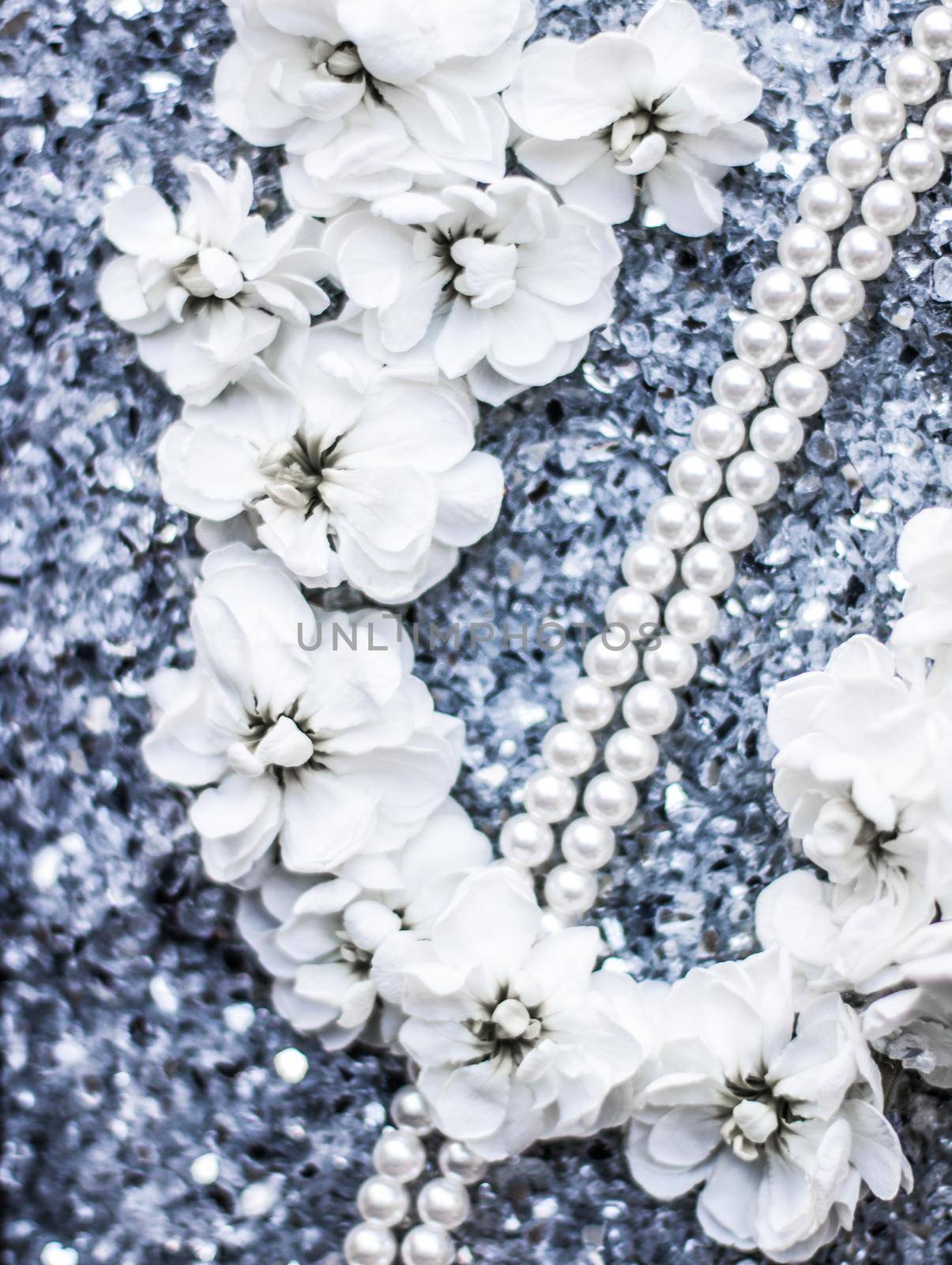 Pearl necklace, luxury jewellery background by Anneleven