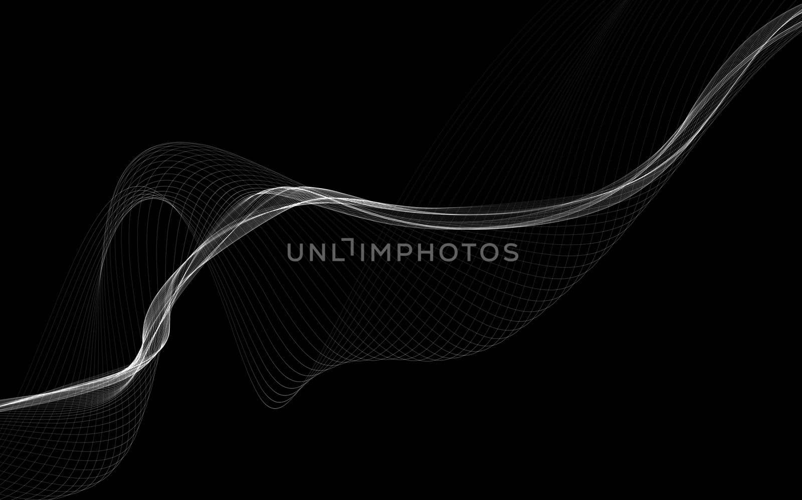 Dark abstract background with a glowing abstract waves by teerawit