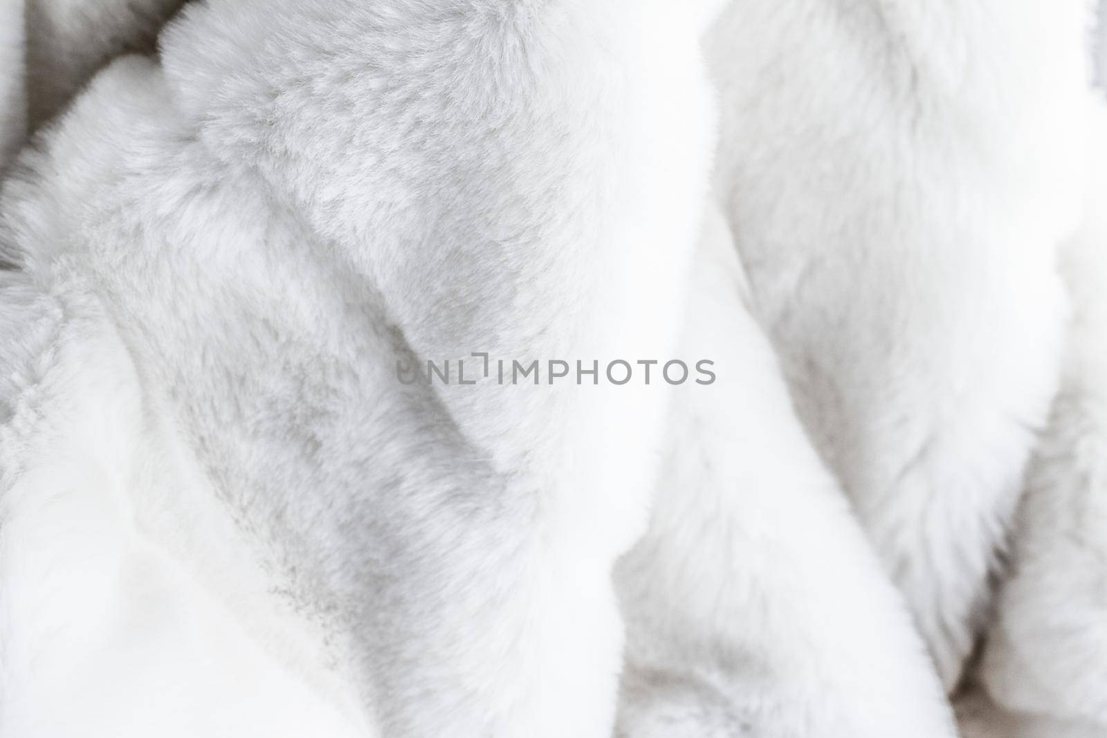 Fashion design, warm winter clothing and vintage material concept - Luxury white fur coat texture background, artificial fabric detail