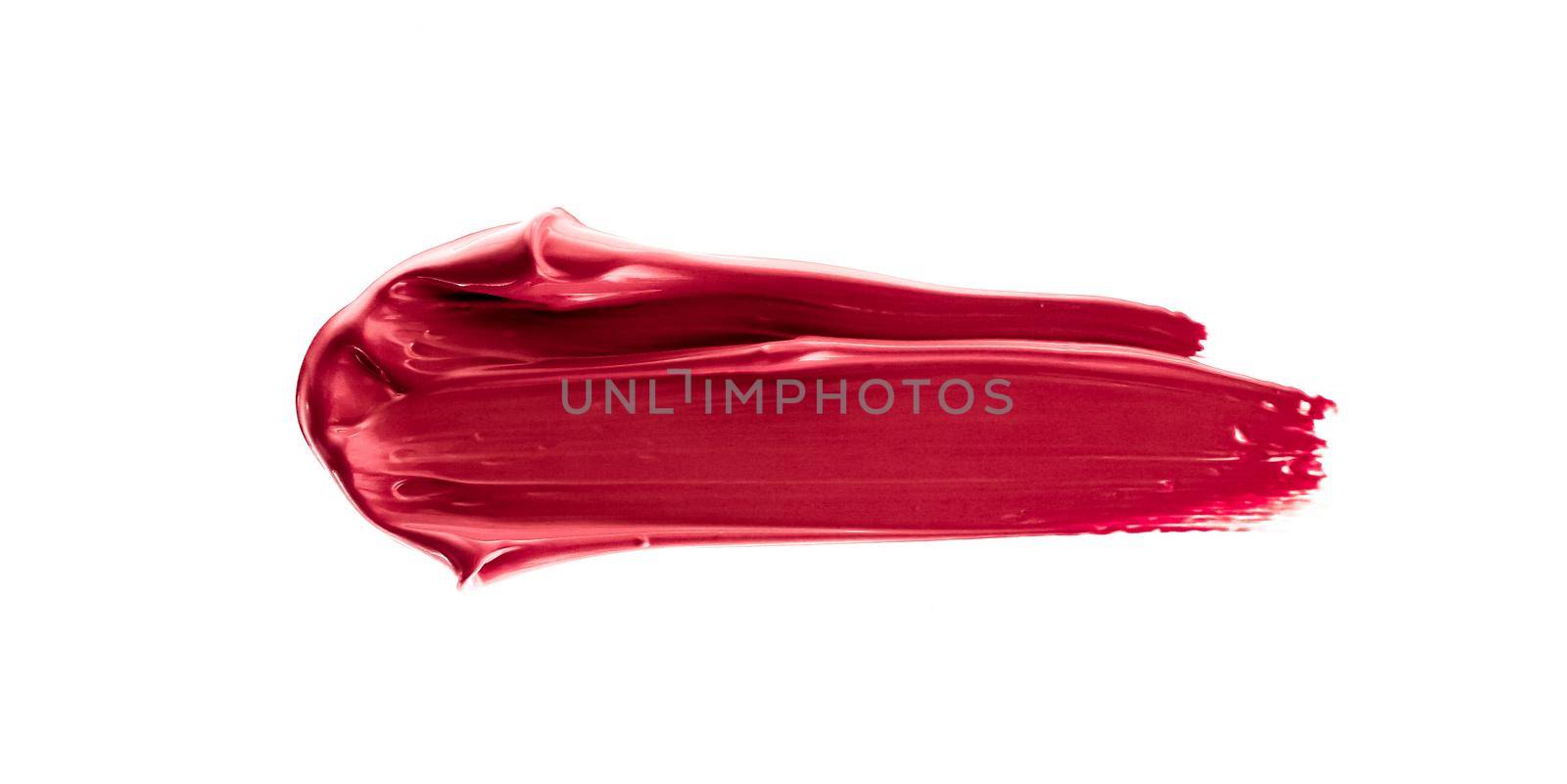 Cosmetic products, fashion and beauty concept - Lipstick smudge isolated on white background, art of make-up