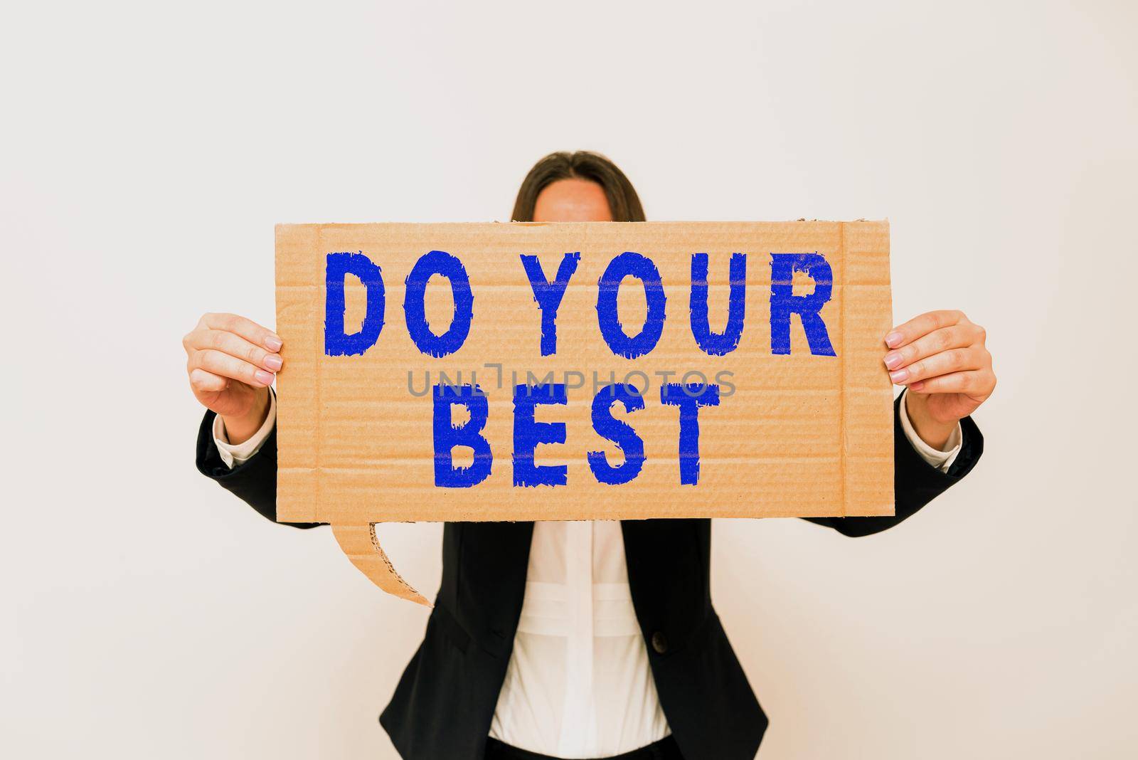 Conceptual display Do Your Best. Business approach Encouragement for a high effort to accomplish your goals Hand Holding Panel Board Displaying Latest Financial Growth Strategies. by nialowwa
