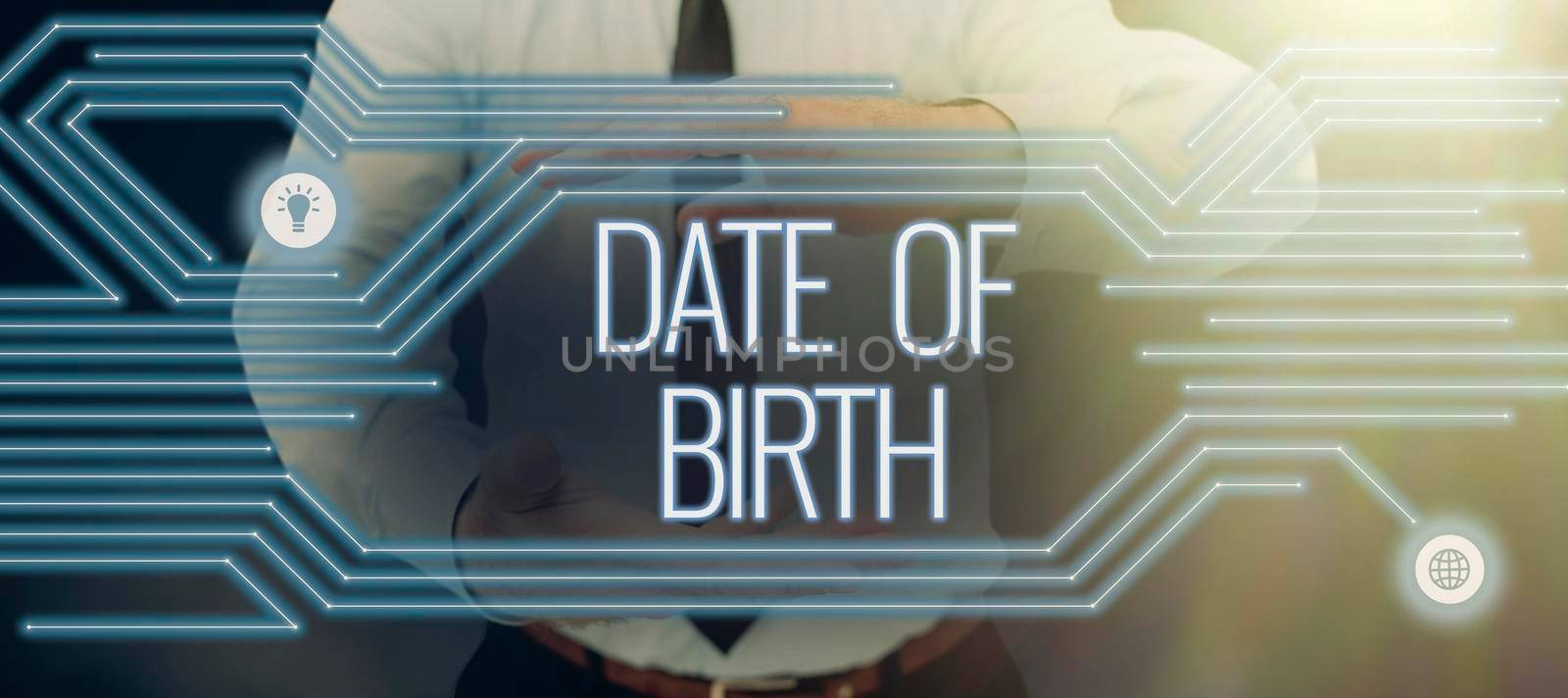 Writing displaying text Date Of Birth, Word for Day when someone is born new baby coming pregnant lady