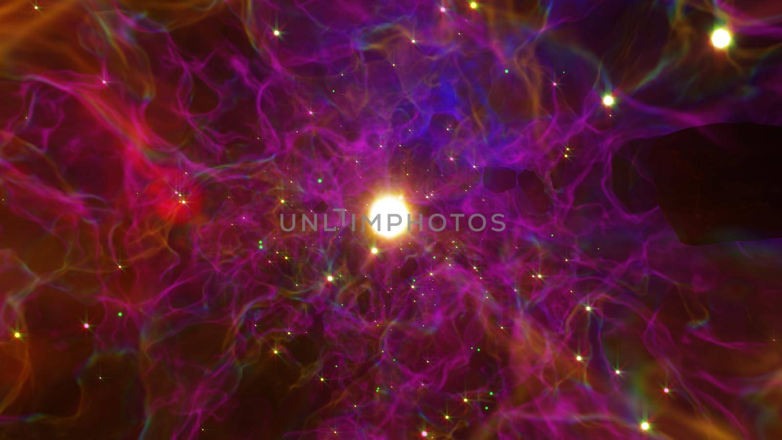 3D illustration Background for advertising and wallpaper in space and multiverse scene scene. 3D rendering in decorative concept