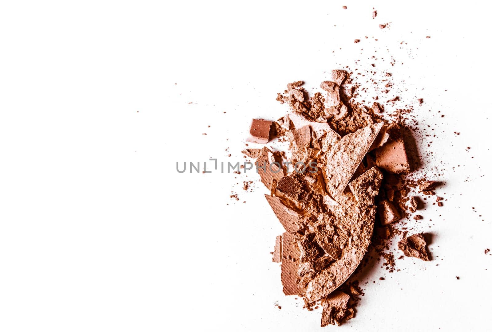 Beauty texture, cosmetic product and art of make-up concept - Crushed eyeshadows isolated on white background