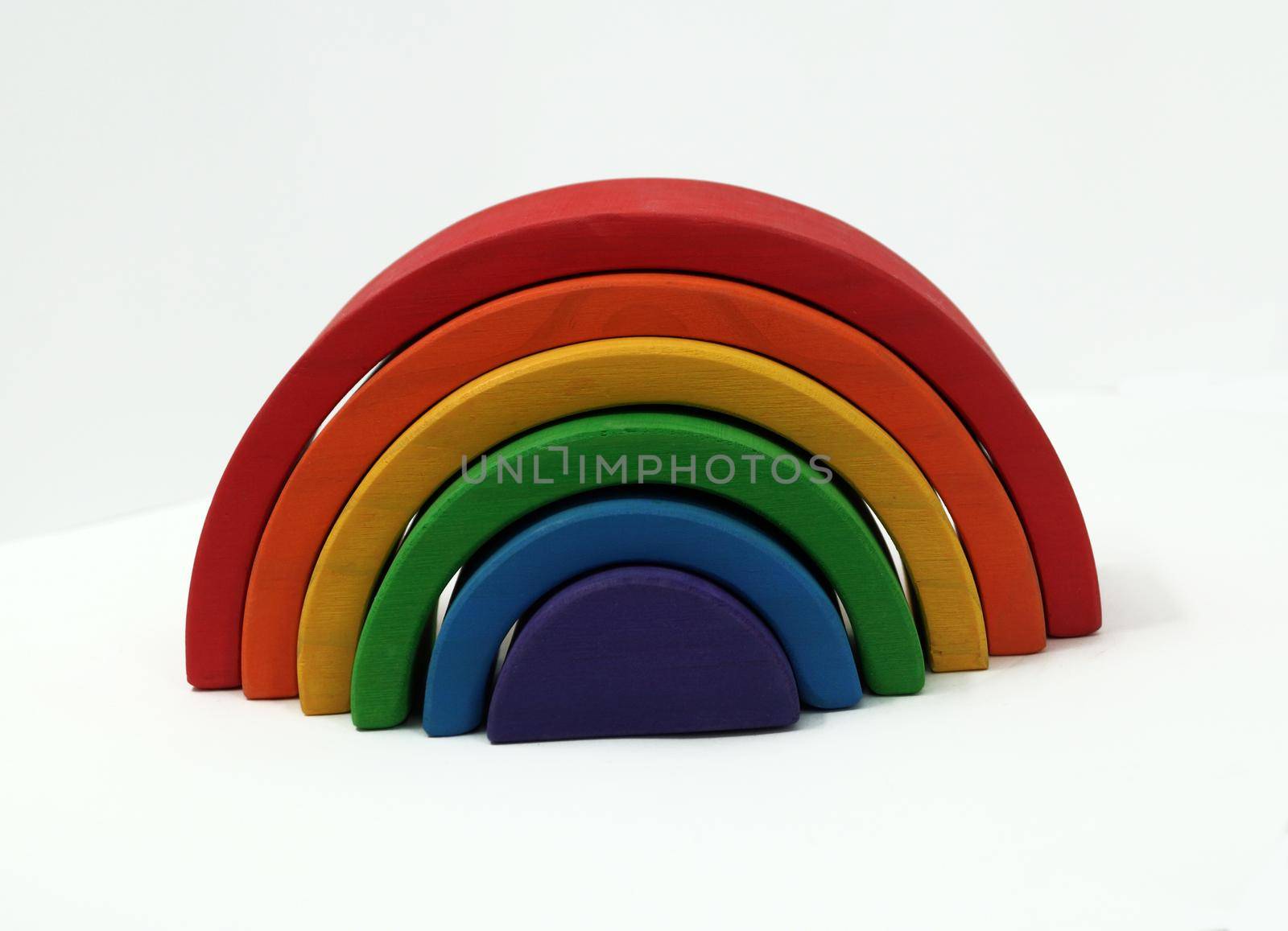 Rainbow coloured arches. A educational toy or puzzle for babies and toddlers