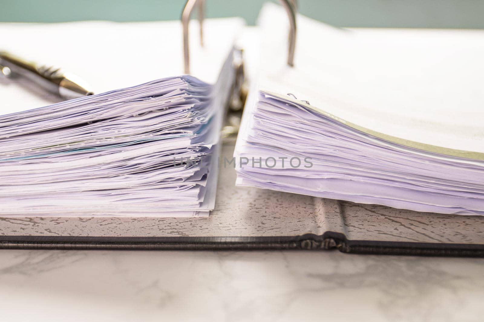 close up - Stack paper file in the files folder of business