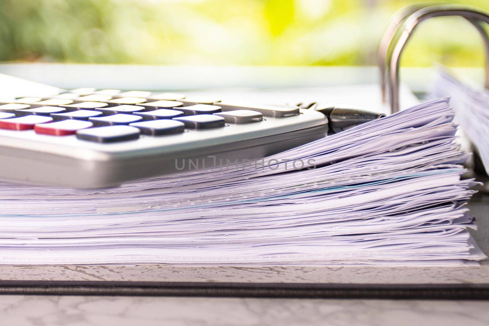 close up - Stack paper file in the files folder of business by piyaphun