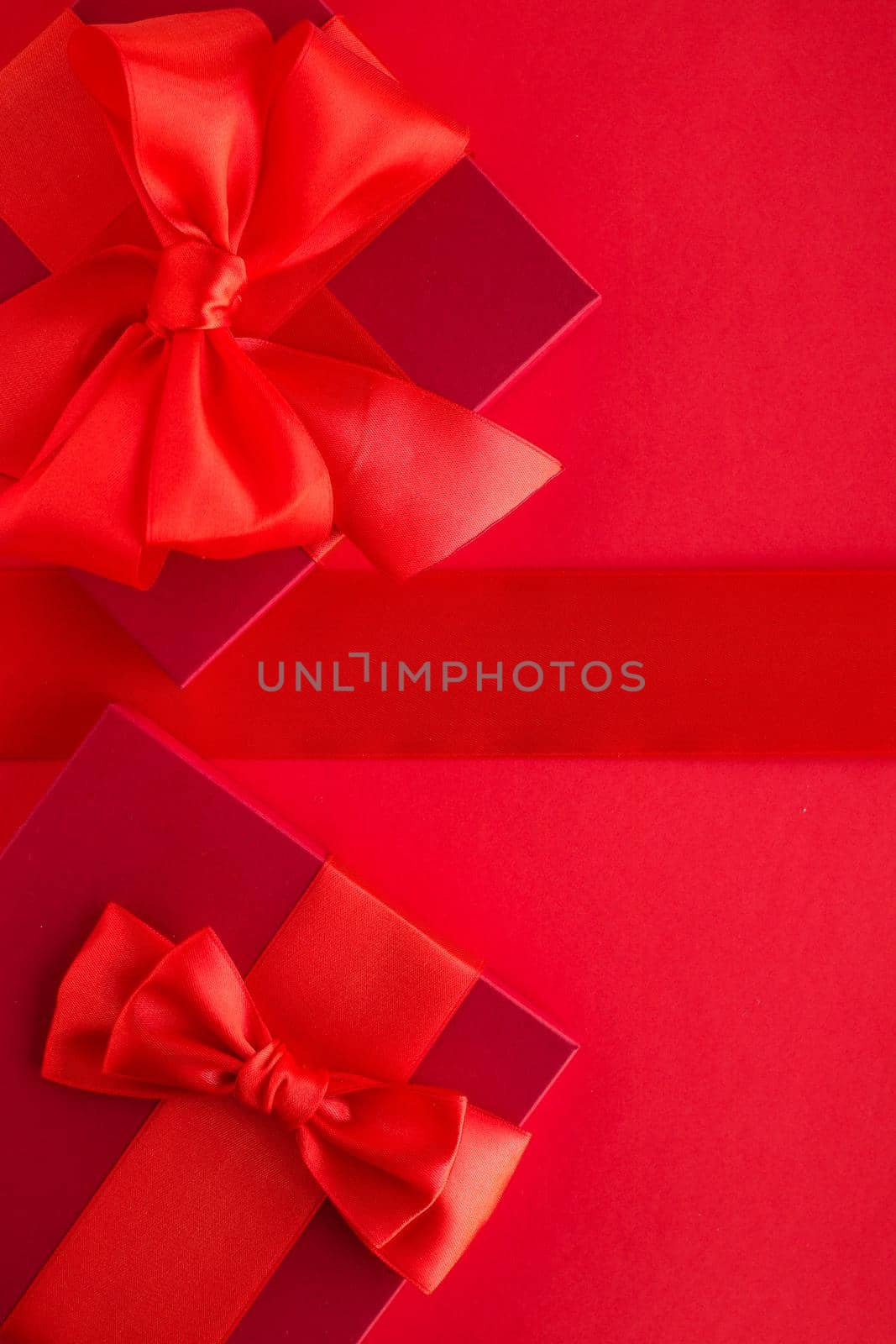 Romantic celebration, lifestyle and birthday present concept - Luxury holiday gifts on red