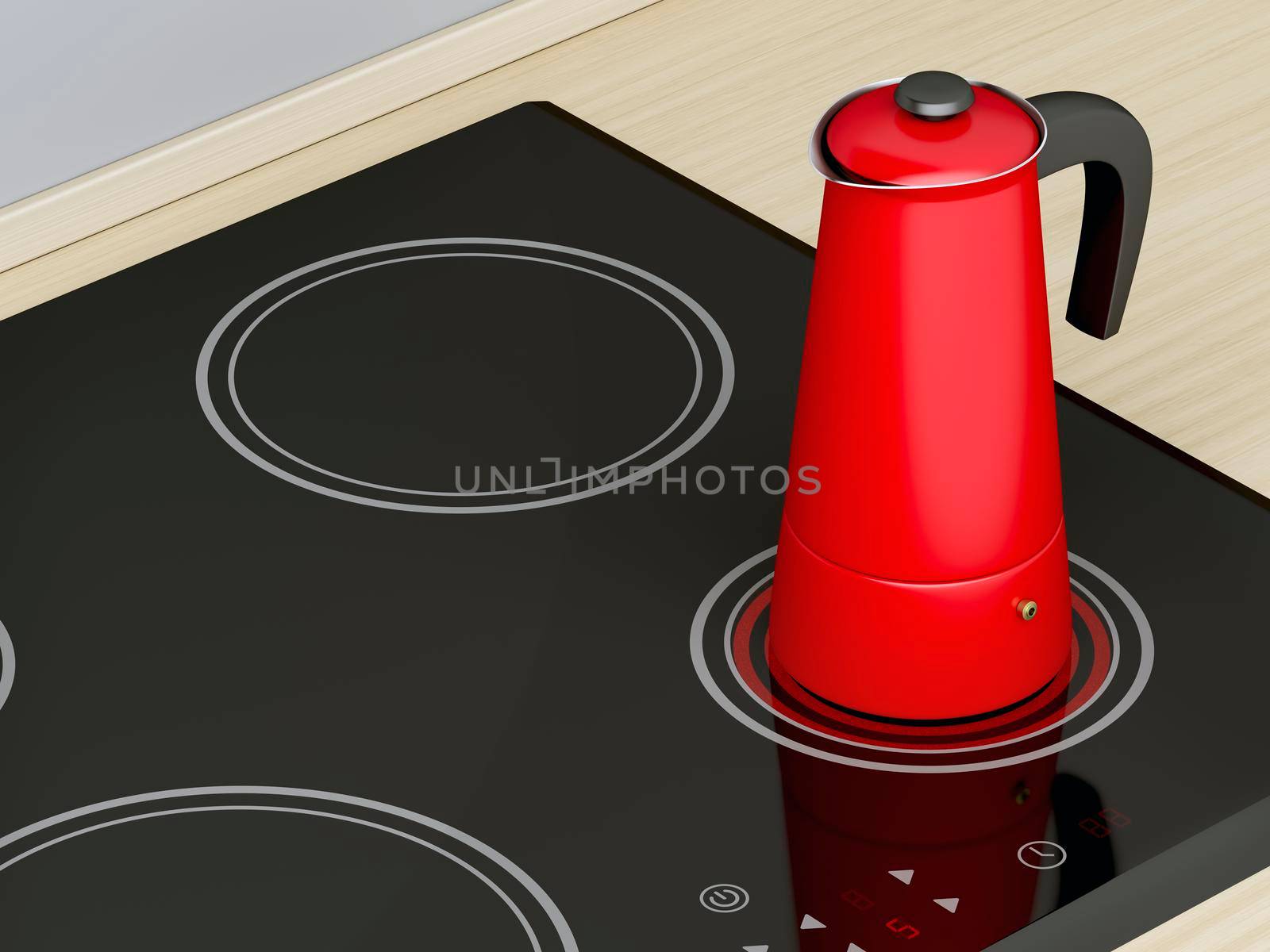 Moka pot on ceramic cooktop by magraphics
