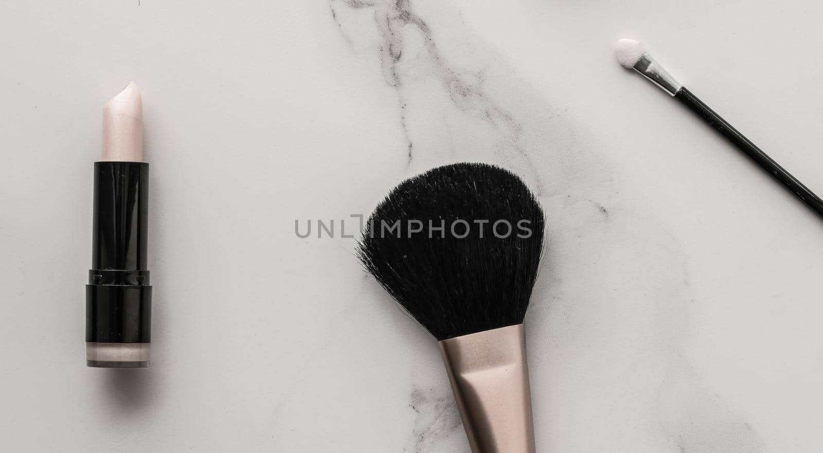 Make-up and cosmetics products on marble, flatlay background - modern feminine lifestyle, beauty blog and fashion inspiration concept