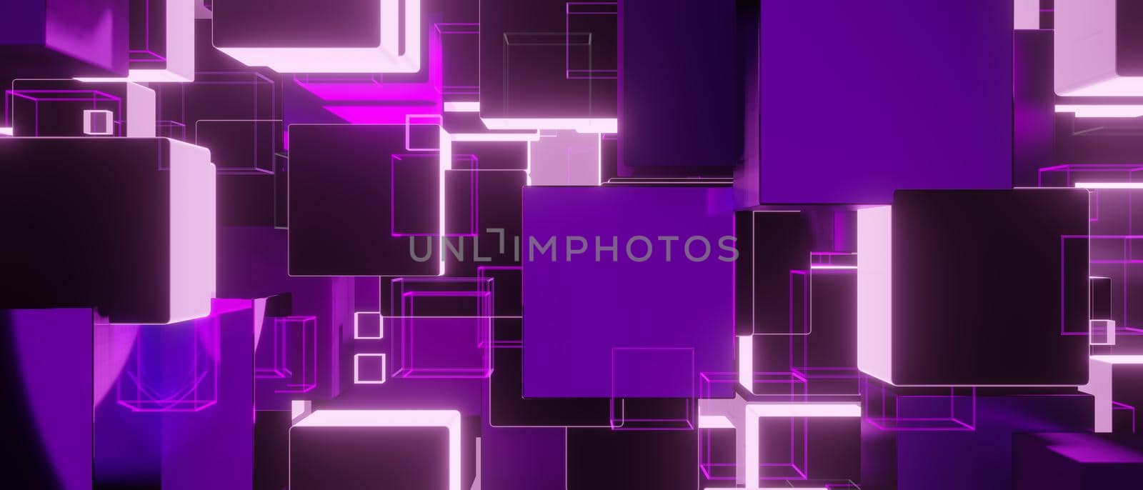 Abstract composition purple cubes boxes background 3D render by yay_lmrb