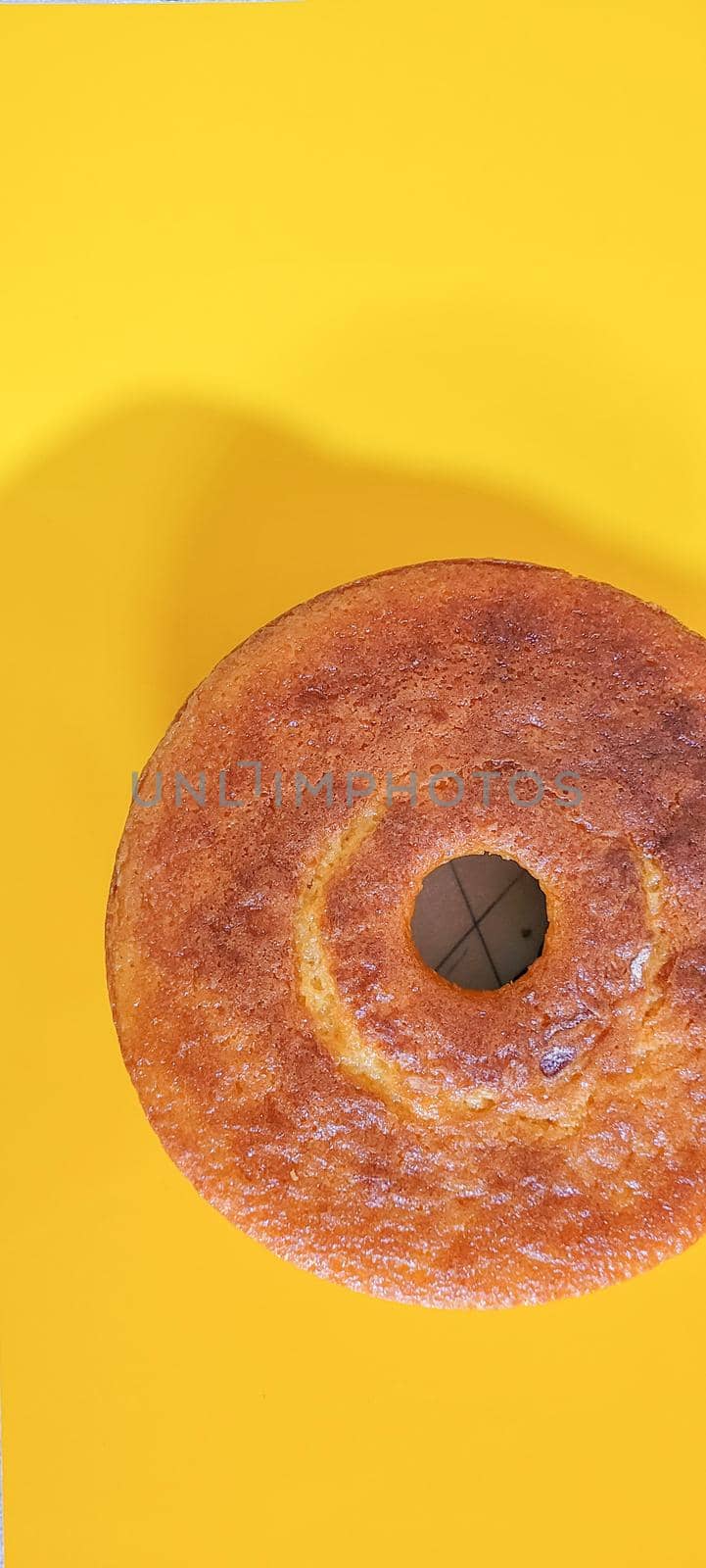 fuba cake with creamy guava, Brazilian with yellow background