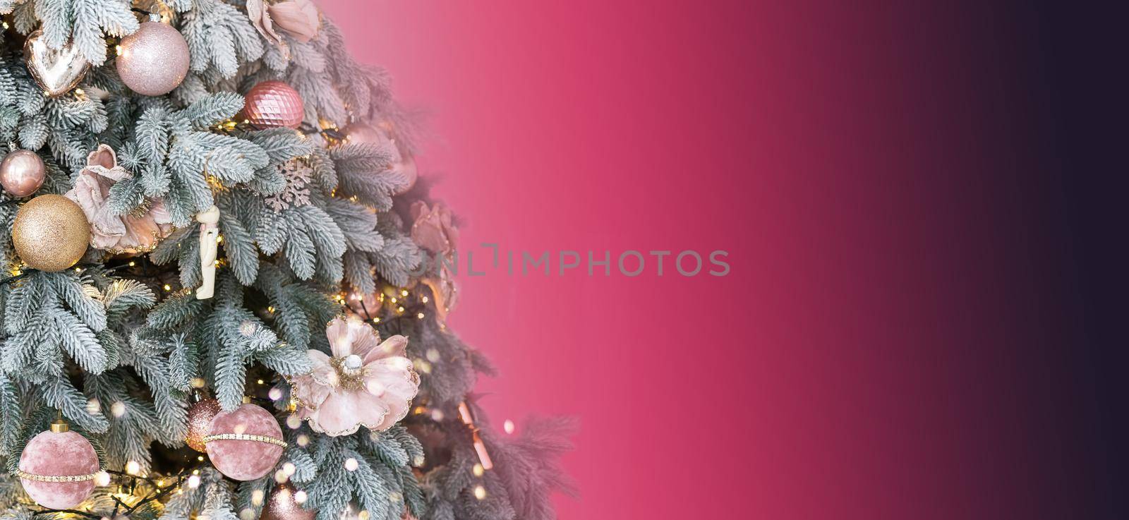 Luxury chic Christmas tree postcard