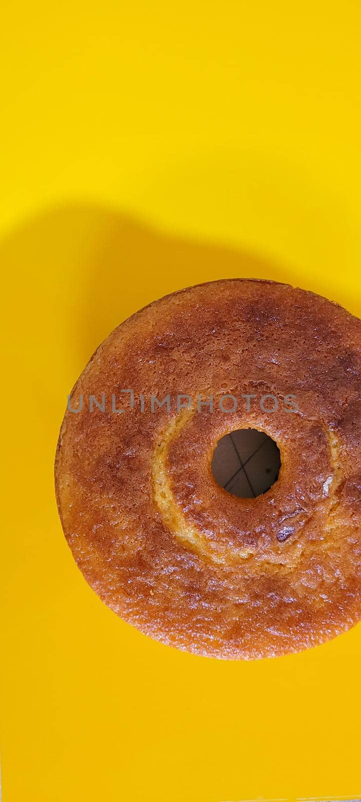 fuba cake with creamy guava, Brazilian with yellow background