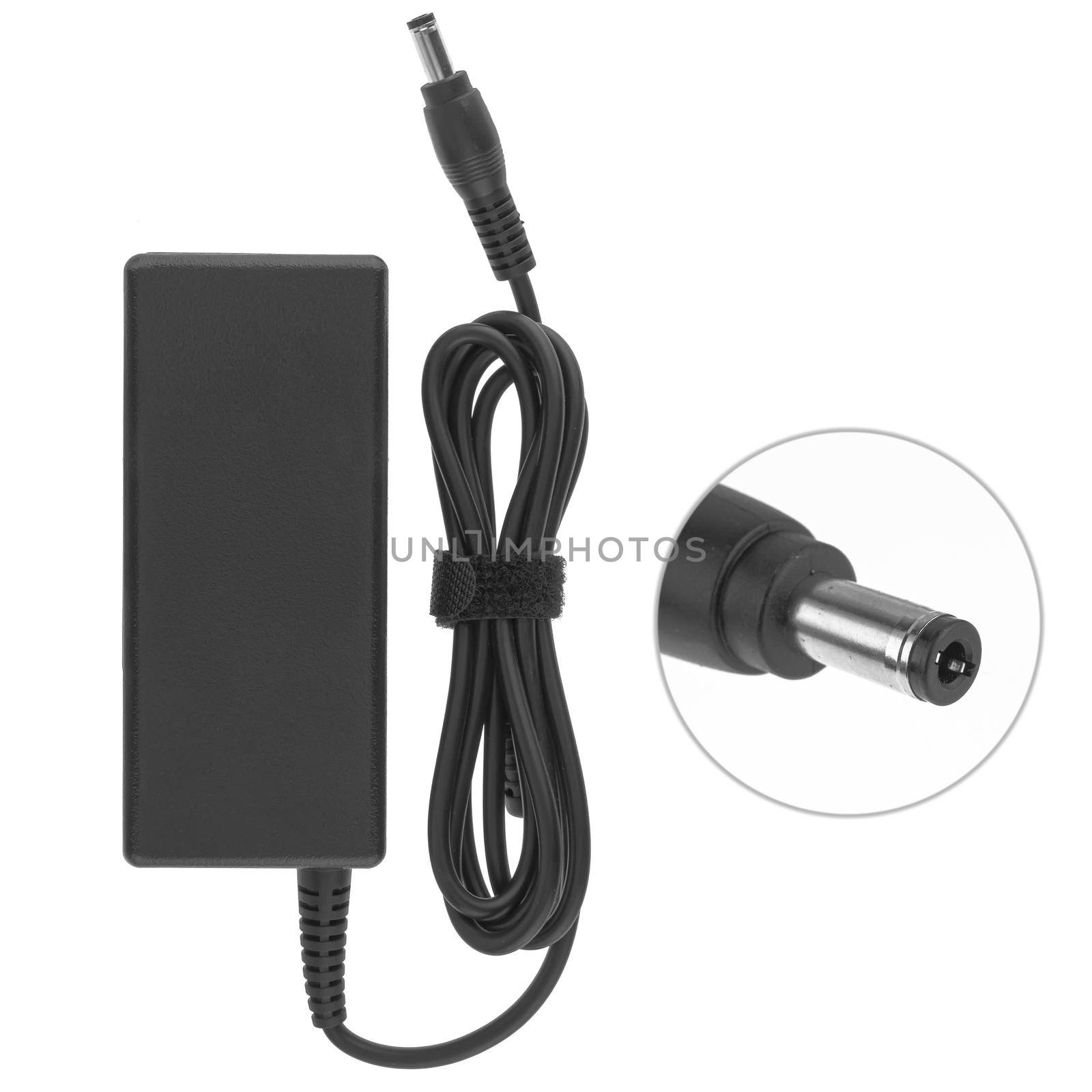 laptop power adapter, computer accessory, isolated on white background