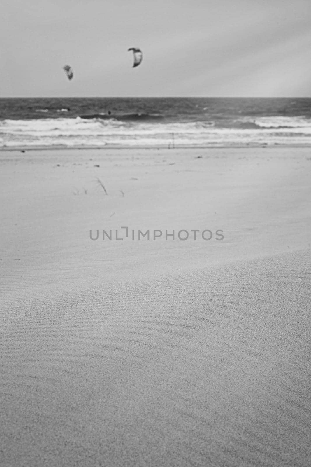 Coastal art print, monochrome and seascape concept - Atlantic ocean coast scenery, fine art